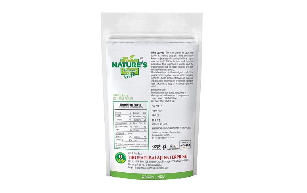Nature's Gift Mint Leaves Powder    Pack  100 grams
